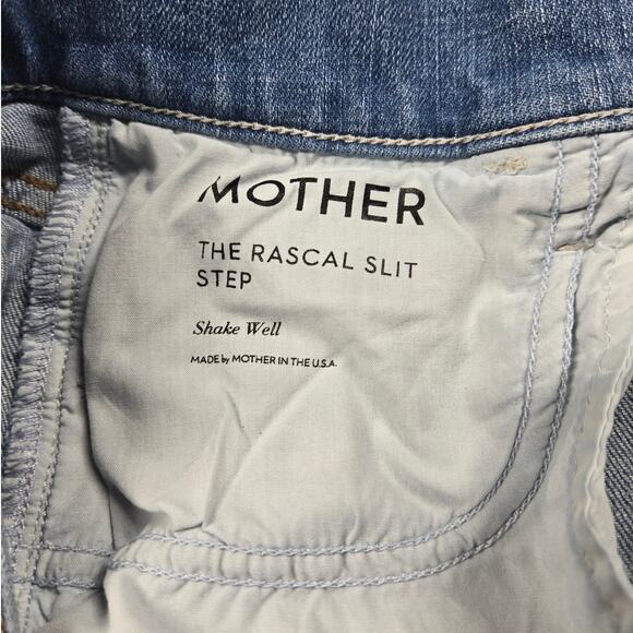 Mother The Rascal Slit Step Shake Well Wash Jeans Blue Cotton Size 25 (26x27) - Picture 5 of 12